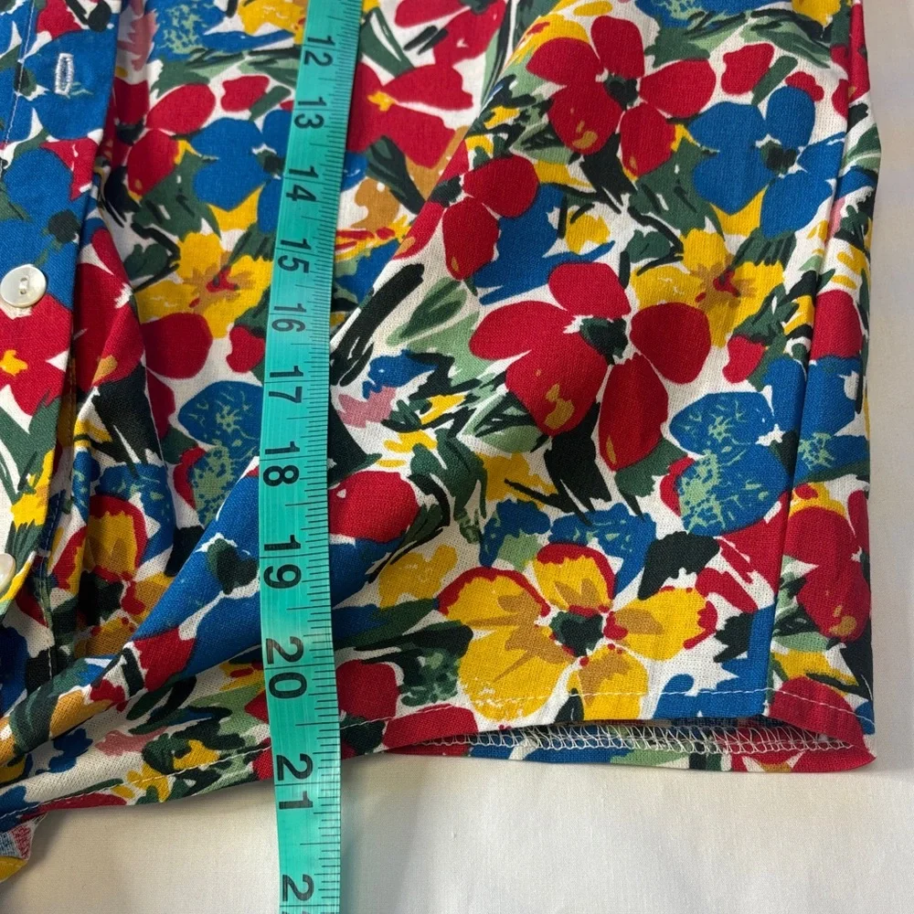 🌸 Molly Bracken Floral Front Tie, Button Blouse Colorful Women’s Small NWT 🌸 - Picture 11 of 14
